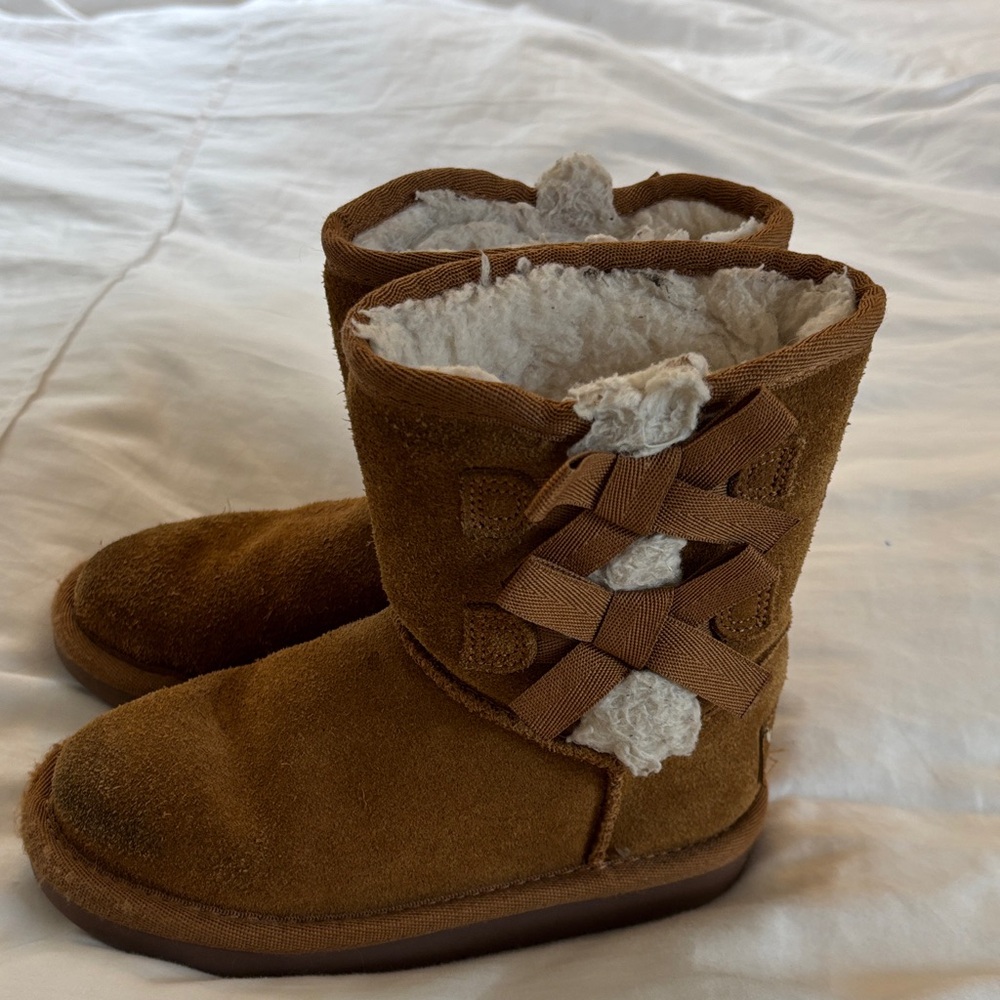 UGG Tan Kids Boots with Fleece Lining